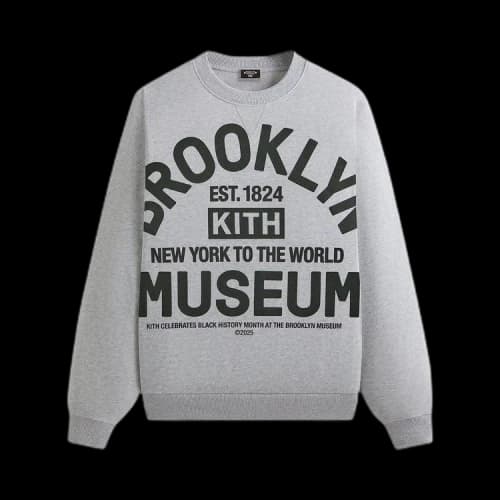 Kith For The Brooklyn Museum Collegiate Nelson Crewneck 'Light Heather Grey'