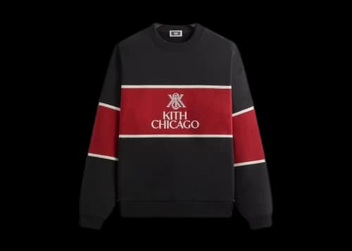 Kith Chicago Panelled Nelson Crewneck Black