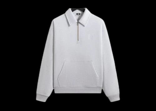 Kith Quarter Zip Popover Sweatshirt Light Heather Grey