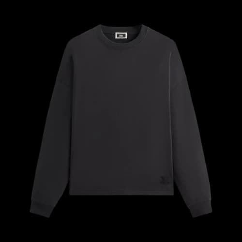 Kith Sueded French Terry Long Sleeve Lawson Tee 'Black'