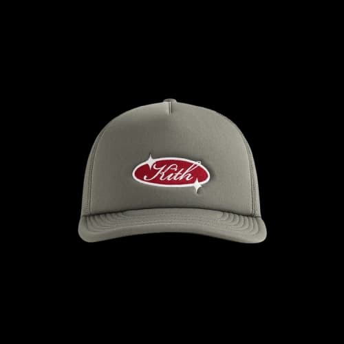 Kith Freeway Logo Poly Foam Nolan Trucker Hat 'Caraway'