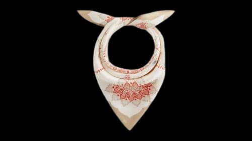 Kith Floral Printed Palm Silk Scarf Volcano