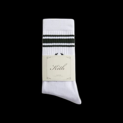 Kith Striped Script Laurel Kith Logo Sock 'White'