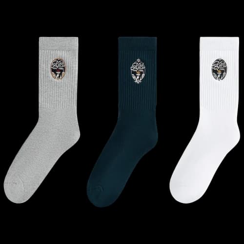 Kith 3-Pack City View Cotton Crew Socks 'Multi'