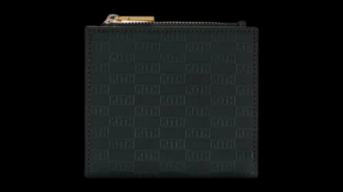 Kith Kithmas Monogram Leather Snap Wallet Black
