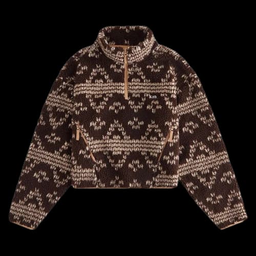 Kith Women Reggie Jacquard Sherpa Quarter Zip 'Incognito'