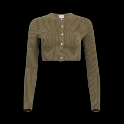 Kith Women Yvette II Cropped Cardigan 'Moss'