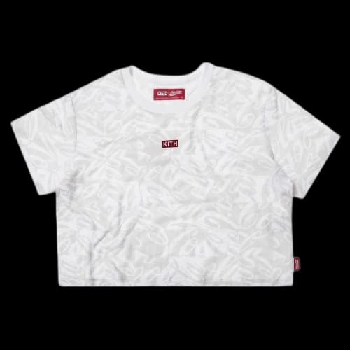 Kith x Coca-Cola Checkered Cropped Tee 'White'