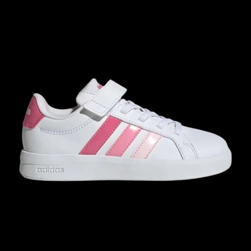 adidas Grand Court 3.0 White Pink Fusion Bliss Pink (PS)
