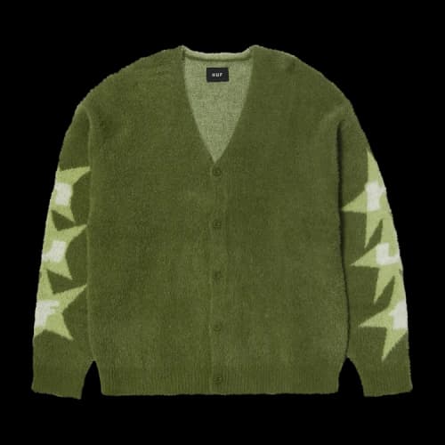 HUF Ursa Mohair Cardigan 'Pesto'