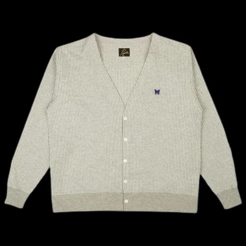 Needles V Neck Buttoned Cardigan Sweater 'Heather Grey'