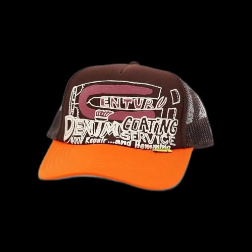 Kapital Century Denim Coating Service Truck Hat 'Orange/Brown'