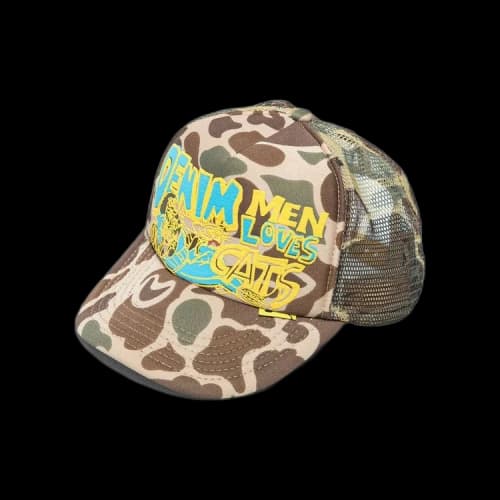 Kapital Denim Men Loves Cats Camo Truck Cap 'Brown'