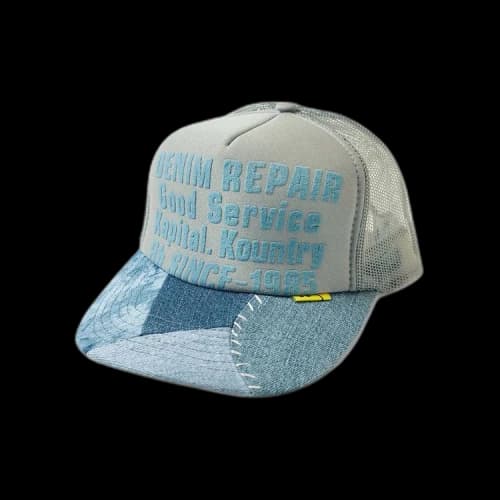Kapital Denim Repair Service Trucker Cap 'Grey'