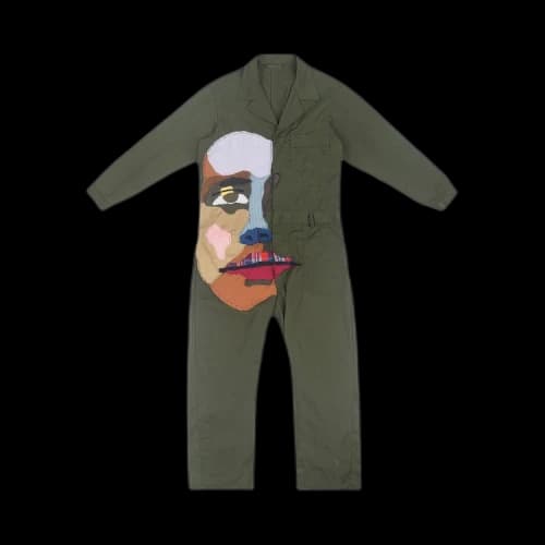 KidSuper Stitched Face Jumpsuit 'Army Green'