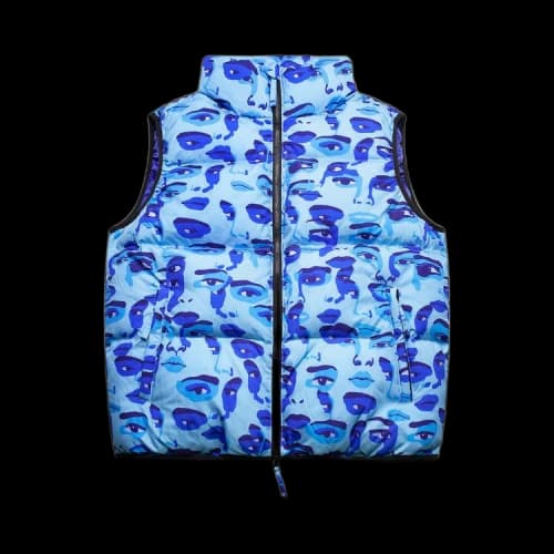 KidSuper Face Camo Puffer 'Blue'