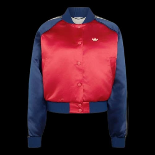 adidas Satin Bomber Jacket Asia Sizing 'Team Victory Red Night Indigo Warm Vanilla' (Women's)