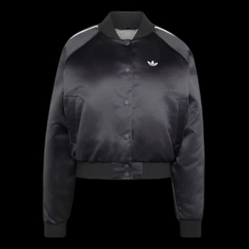 adidas Satin Bomber Jacket Asia Sizing 'Black White Grey Three' (Women's)