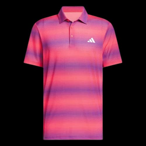 Adidas Ultimate365 Golf Clothing Men's Rose Red Purple Gradient Polo Collar Moderate