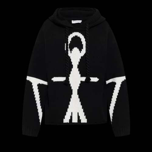 JW Anderson Anchor Logo Hoodie 'Black/White'