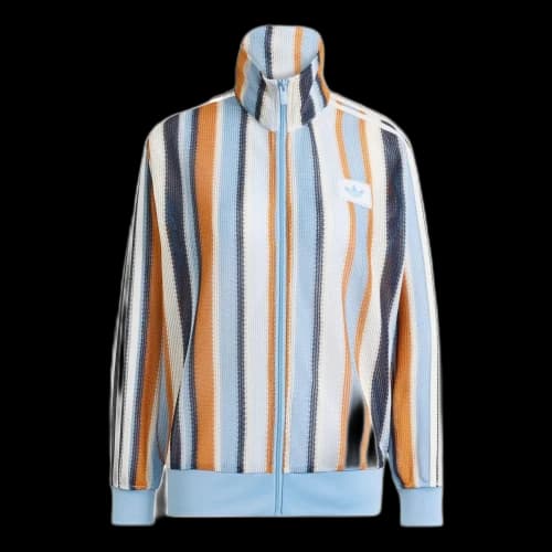 adidas Summer Glow Knitted Firebird Track Jacket Asia Sizing 'Ash Blue' (Women's)