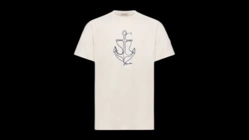 Moncler Anchor Print Ss T-shirt Gardenia