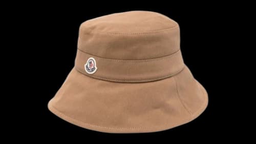 Moncler Women's Drawstring Cord Bucket Hat Beige