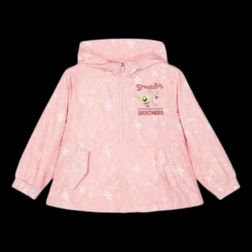 (GS) Skechers x SpongeBob SquarePants Graphic Full Printed Jacket 'Pink'