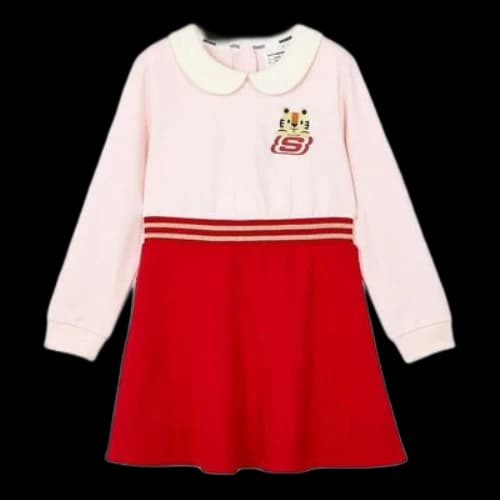 (GS) Skechers CNY Series Graphic Dress 'Pink Red'