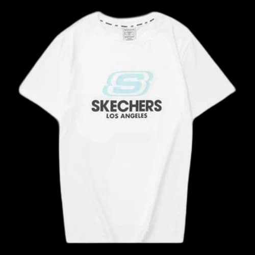 Skechers Logo Printed Tee 'White Blue Black'