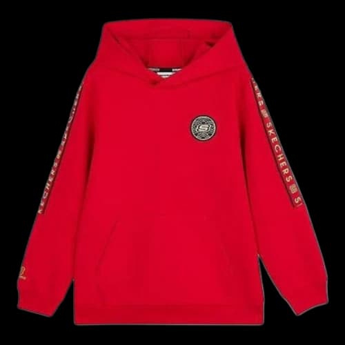 (GS) Skechers CNY Series Graphic Hoodies 'Red Black'