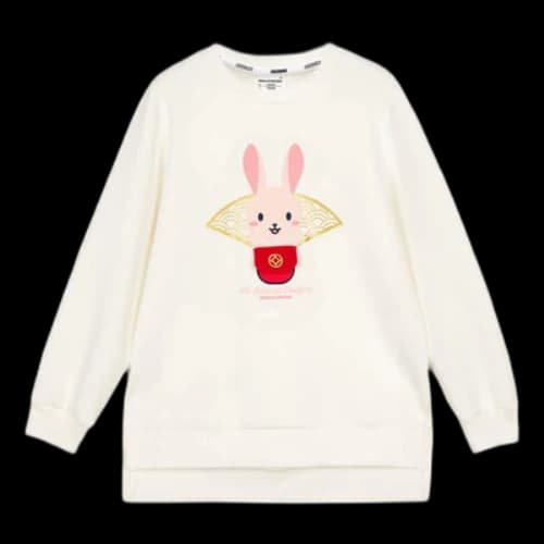 (GS) Skechers CNY Series Graphic Crew Sweater 'White Red'