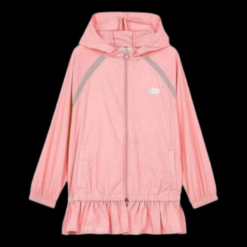 (GS) Skechers Solid Color Hem Lace Knitted Hooded Jacket 'Pink White Purple'
