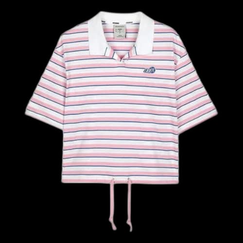 Skechers Stripe Polo Shirt 'Pink White' (Women's)
