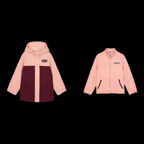 (GS) Skechers SKX Logo Printed 3-In-1 Jacket Suit 'Pink Burgundy'