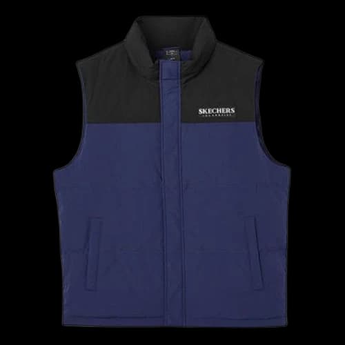 Skechers Logo Small Patchwork Sports Stand Collar Down Vest 'Multi-Color'