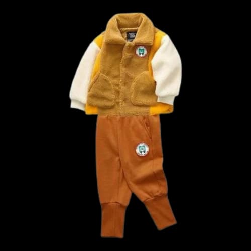 (GS) Skechers Contrast Patchwork Knitted Fleece Set 'Tan'