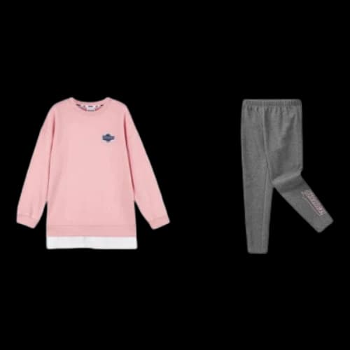 (GS) Skechers Logo Print Round Neck Sweatshirt Casual Pants Thickened Fleece Suit 'Multi-Color'