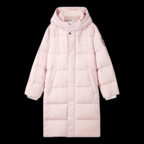(GS) Skechers Hooded Woven Long Down Jacket 'Pink'
