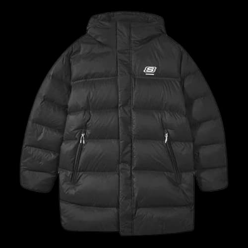 Skechers Letter Printed Mid Down Jacket 'Black Blue'