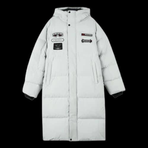 Skechers Letter Graphic Long Down Jacket 'White'
