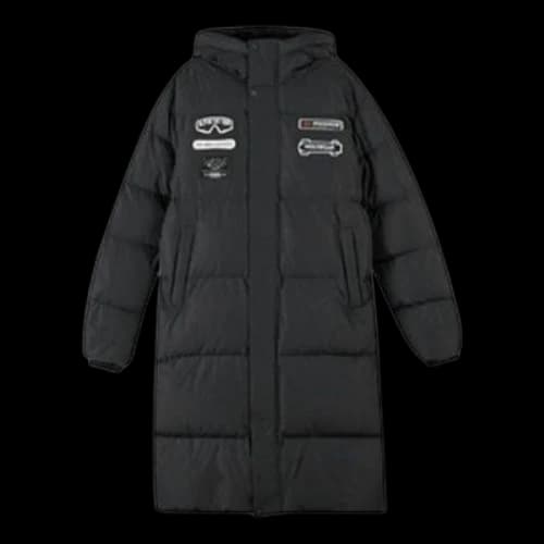 Skechers Letter Graphic Long Down Jacket 'White Black'