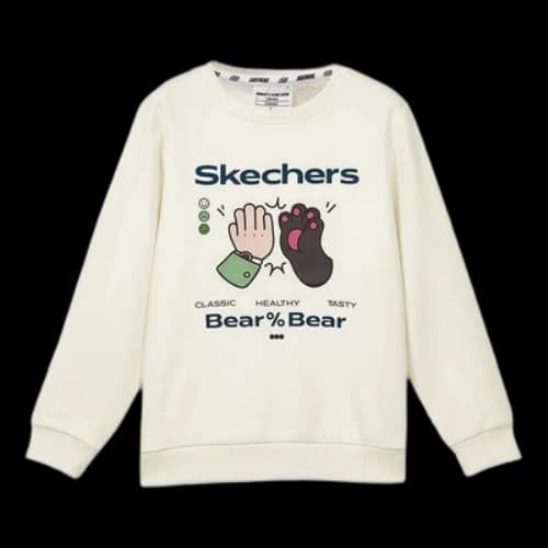 (PS) Skechers Graphic Sweater 'White Black Brown'