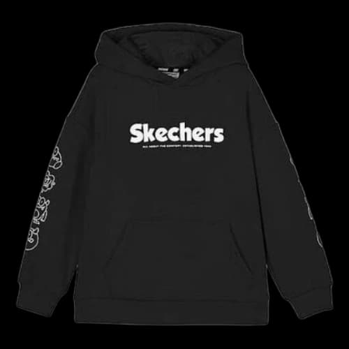 (GS) Skechers Logo Printed Hoodie 'Black White'