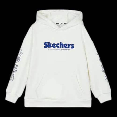 (GS) Skechers Logo Printed Hoodie 'White Blue'