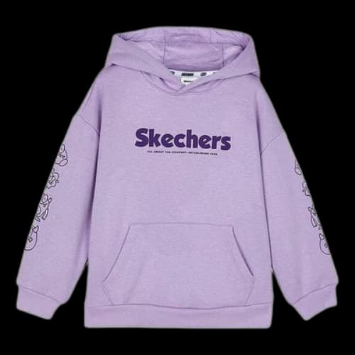 (GS) Skechers Logo Printed Hoodie 'Purple Black'