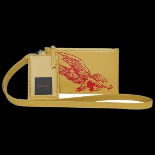 Lanvin Double Pouch With Eagle Print 'Corn/Bright Orange'