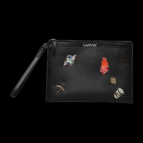 Lanvin Zipped Flat Pouch With Studs 'Black/Multicolor'