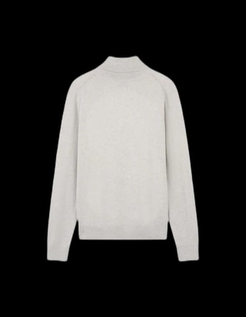 Maison Kitsune Fox Head Patch Regular Turtleneck Light Grey Melange
