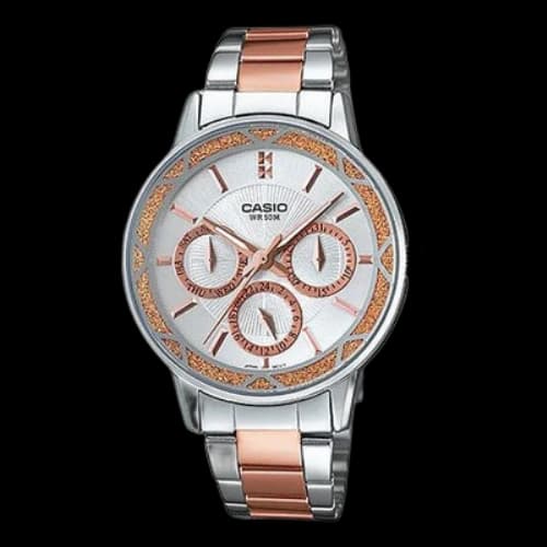 CASIO Watch Gold Silver Watch Stainless Steel Strap Analog